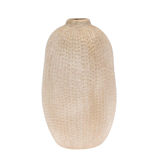 Textured Oval Decorative Vase – Medium