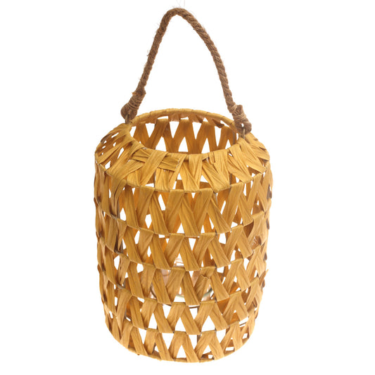 Handwoven Hanging Lantern – Large Natural Bamboo Design