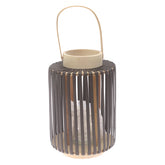 Black Hanging Lantern Medium 11 Inch | Bamboo & Glass Decorative Candle Lantern - Habitt