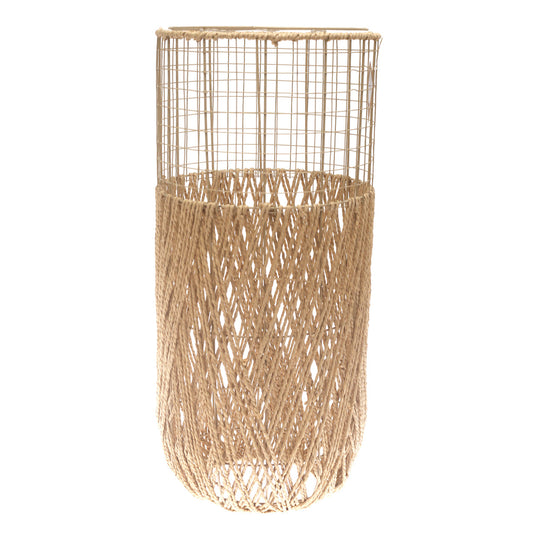 Large Natural Rope Vase – 27 Inch Tall Handwoven Decorative Floor Vase