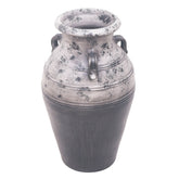 Black & White Textured Nandi Vase – Rustic Boho Decorative Floor Vase with Handles | Vintage Style Home Accent - Habitt