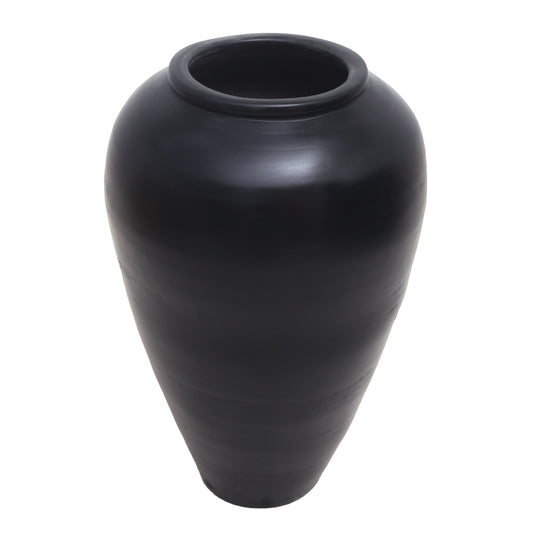 Matte Black Nandi Vase – Minimalist Boho Decorative Floor Vase | Modern Rustic Home Accent Pot - Habitt