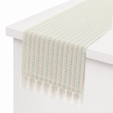 Blue Textured Bamboo Table Runner 13x72 – Eco-Friendly Woven Table Decor