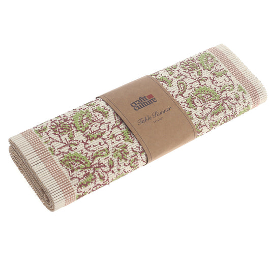 Gul Chhap Bamboo Table Runner 13x45" – Eco-Friendly Floral Print Runner