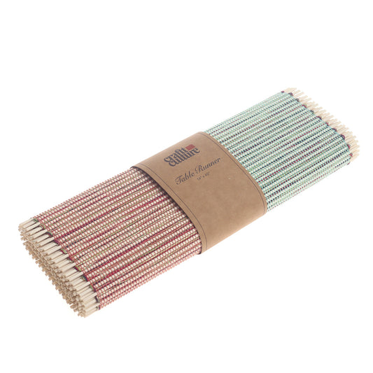 Shaded Pastels Bamboo Table Runner 13x45" – Eco-Friendly Handwoven Dining Accent