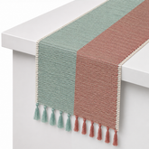 Shaded Pastels Bamboo Table Runner 13x72" – Handwoven Eco-Friendly Dining Table Décor