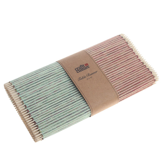 Shaded Pastels Bamboo Table Runner 13x72" – Handwoven Eco-Friendly Dining Table Décor