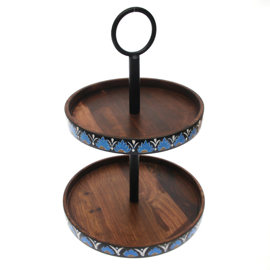 Handcrafted Wooden Pastry Stand – 2 Tier (12" x 16")