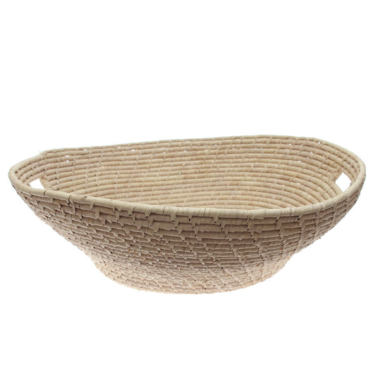 Handwoven Natural Basket – Oval Storage & Serving Basket with Handles (24x21x9 cm)