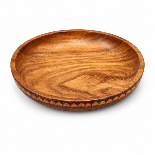 Handcrafted Round Wooden Serving Plate – 8 Inch