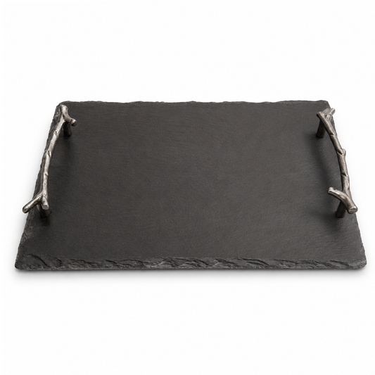 Rectangular Black Decorative Tray with Branch Handles – Small & Large | HBT 22-4