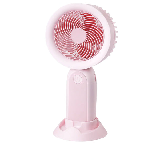 Hand Fan with LED Light and Stand