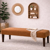 Nysa Upholstered Settee Bench – Modern Fabric Accent Seating for Living Room & Bedroom - Habitt