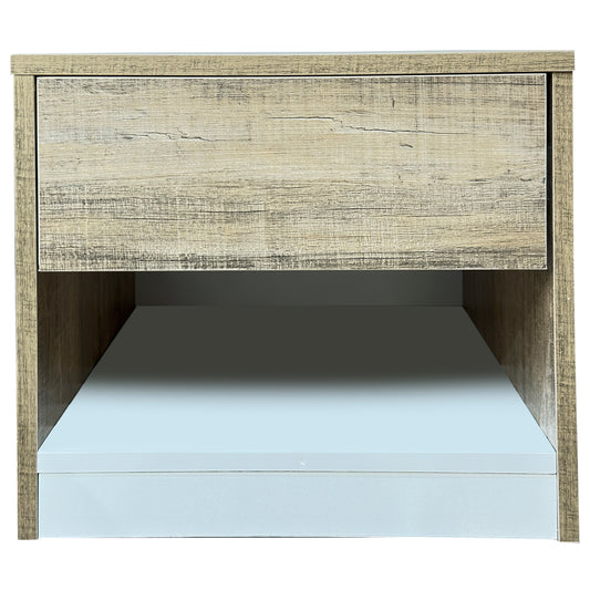 Mike Side Table – Minimalist Wooden Finish with Storage Shelf