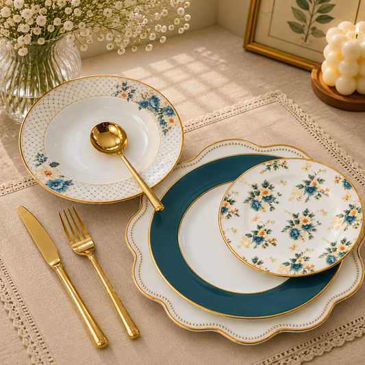 Exquisite 18-Piece Plate Set | Stylish Dining & Tableware Collection