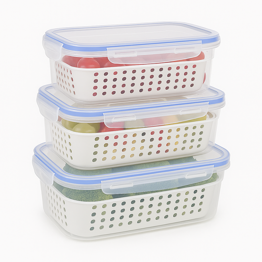 Airtight Fridge Storage Box Set – Pack of 3
