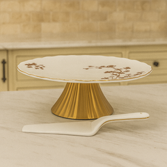 Luxury Cake Stand with Server – ANGELA Collection | 10.5 Inch