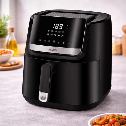 Sencor SFR6550BK Digital Air Fryer – 6.5 L XL Capacity, 1600 W, Oil-Free Rapid Hot Air Technology - Habitt