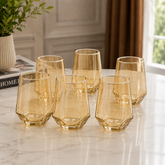 Amber Tumbler Glass – Elegant Everyday Drinking Glass (340 ml)