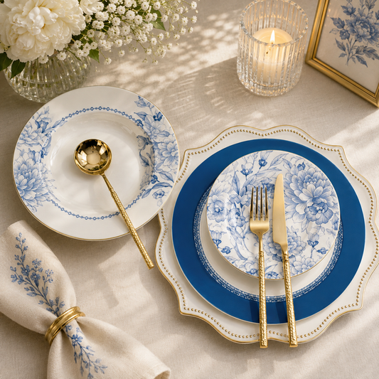 Premium 18-Piece Plate Set | Elegant Dining & Serving Collection