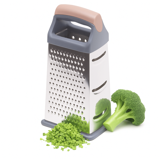 4-Sided Stainless Steel Grater with Soft Grip Handle
