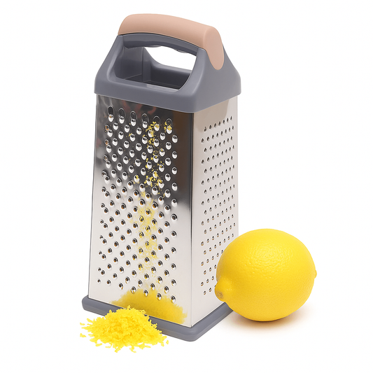 4-Sided Stainless Steel Box Grater with Soft Grip Handle