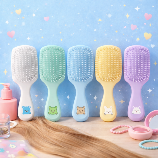 1 PC Kids Cartoon Hair Brush – Soft Detangling Paddle Brush for Children (Assorted Colors) - Habitt