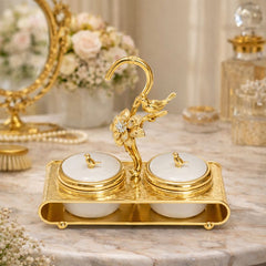 Luxury Decorative Jar Set with Gold Stand – 3 PCS & 5 PCS Options