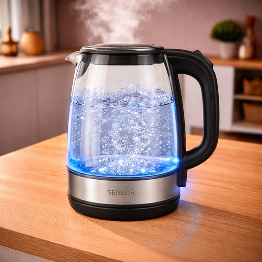Sencor Electric Glass Kettle 2200W with LED Illumination – 2.0L High-Speed Boiling Kettle (SWK2080BK) - Habitt