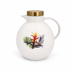 Elegant Round Thermos Flask with Floral Design – Luxury Insulated Serving Jug
