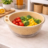Acrylic Fruit Drainer Basket – Small & Large | Transparent Washing & Storage Bowl - Habitt