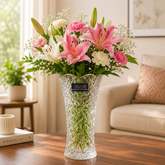 90 mm Crystal-Cut Glass Flower Vase – Premium Decorative Vase for Home, Office & Table Décor