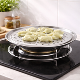 Stainless Steel Steamer Plate – Big Size Heavy-Duty Idli & Dum Cooking Stand - Habitt