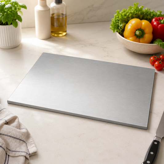 Premium Stainless Steel Cutting Board – Heavy Duty Kitchen Chopping Board (30 x 40 cm / 40 x 50 cm) - Habitt