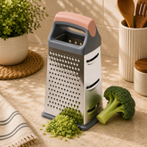 4-Sided Stainless Steel Grater with Soft Grip Handle