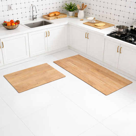 2-Piece Anti-Slip Kitchen Floor Mat Set – Cushioned Non-Skid Runner Rugs for Sink & Cooking Area - Habitt