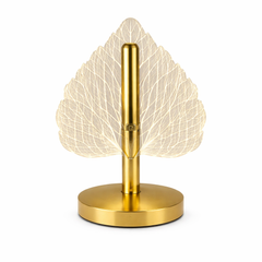 Luxury Acrylic Leaf LED Table Lamp – Modern Gold Decorative Ambient Night Light - Habitt
