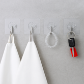 1Pc Self-Adhesive Plastic Wall Hooks – Heavy-Duty Transparent Hooks for Kitchen, Bathroom & Office | Reusable Waterproof Wall Hangers (Set of 10) - Habitt