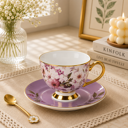 12 PCS Classic Cup & Saucer Set – Stylish Tea & Coffee Tableware