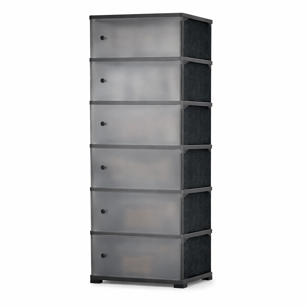 PVC Storage Cabinet 6 Layer – Multi-Purpose Plastic Drawer Organizer with Spacious Compartments - Habitt