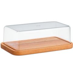 SWAN Butter Dish – Elegant Wooden Base with Clear Acrylic Cover