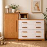 Rubic Chest of Drawers with Cabinet – Dual-Tone Storage Solution