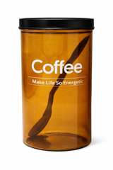 Kleeyo Brown Tea Storage Jar with Black Lid – Multipurpose Container for Tea, Coffee, Sugar & Kitchen Spices - Habitt