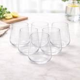 6Pcs Tumbler Set – 410ml Clear Stemless Drinking Glasses - Habitt