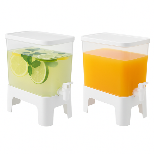 1Pc Juice Dispenser with Stand – Rectangular Beverage Container with Tap