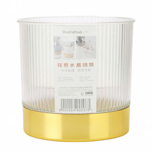Round Acrylic Spoon & Utensil Rack – Gold Base