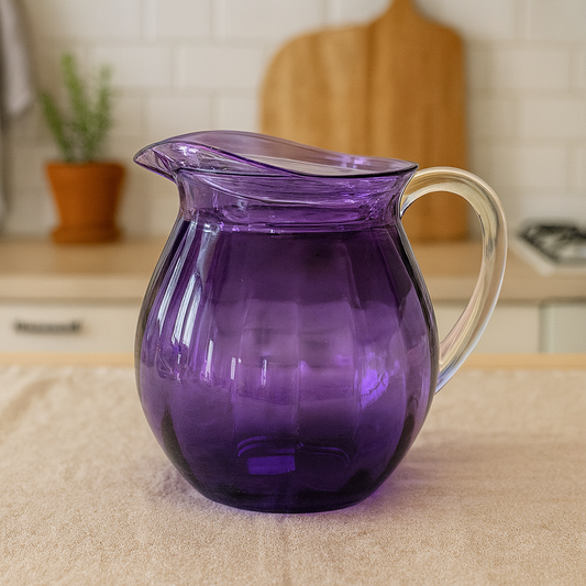 Purple Lassi Jug with Lid – 6 Piece Set