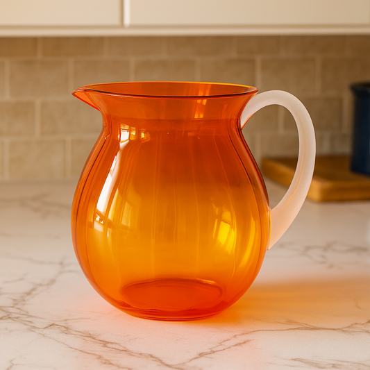 Orange Lassi Jug – Premium Transparent Polycarbonate Pitcher for Lassi, Juice & Water