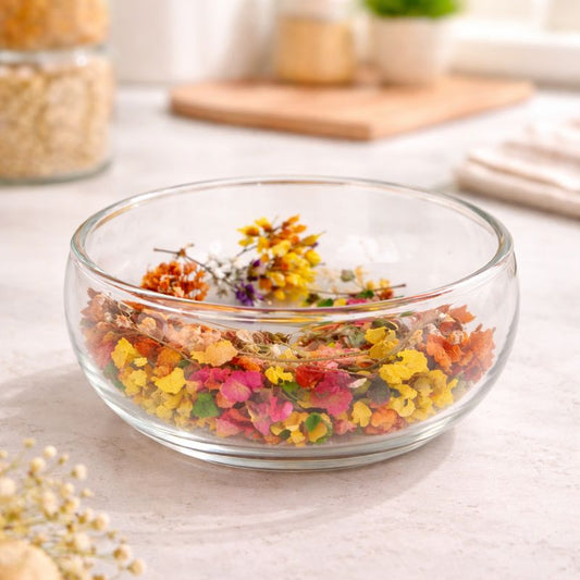 Double Wall Glass Bowl 250ml with Floral Design