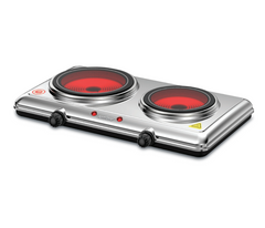 Sanford Double Burner Infrared Cooker 2100W with 5 Temperature Settings – Stainless Steel Electric Cooker (SF5004IC) - Habitt